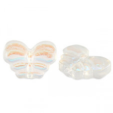 Glasperle 15mm Schmetterling - Crystal ab